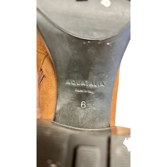 AQUATALIA Brown Suede Iriana  Boots Sz 6 Lace Up Block Heel Combat Italy - Picture 10 of 10